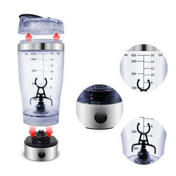 TD® Tasse à agitation automatique charge USB tasse à café paresseux tasse à milkshake électrique portable tasse à shaker 450 ml